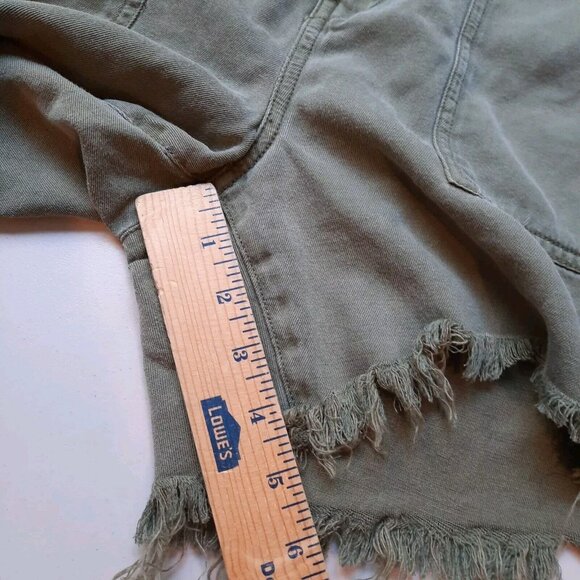 Aerie Shorts Womens Medium Green High Rise Utility Cutoff Military Boho Gorpcore - Picture 8 of 9